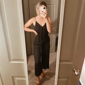 American Eagle - Black & White Pinstripe Romper